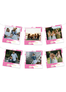  Personalised Pink Splash - Polaroid Bunting