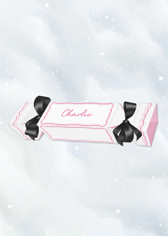 Personalised Large Christmas Design Cracker -  with Velvet Ribbon