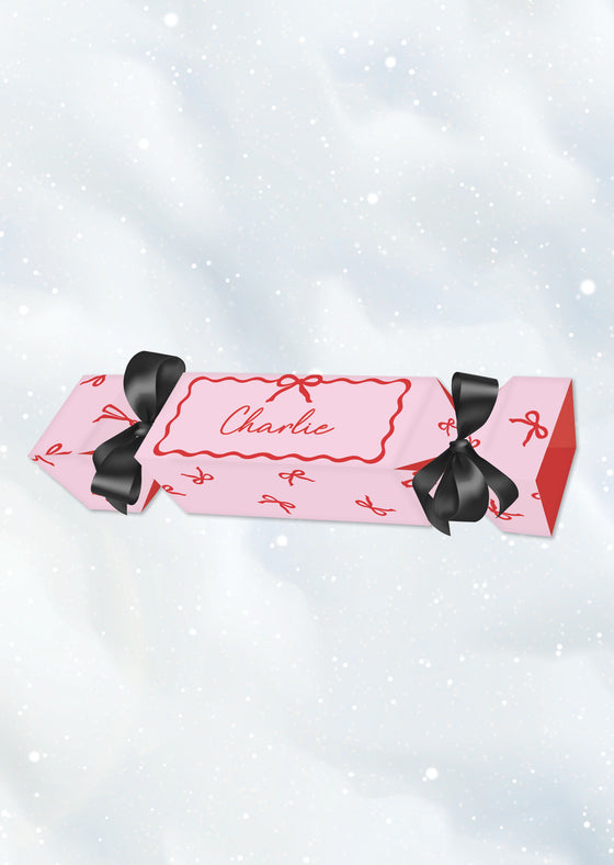 Personalised Large Christmas Design Cracker -  with Velvet Ribbon