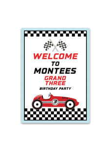  Personalised Race Car - Party Sign