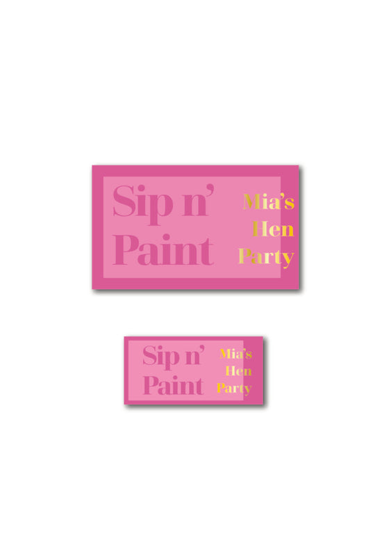 Sticker Sip Personalised Sip and Paint - Bottle Sticker Pack - Pack of 16 ...