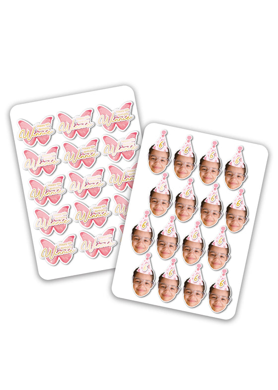 Personalised Butterfly Face - Sticker Pack