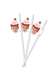  Personalised Wonderland - Face Straw Topper - Pack of 18