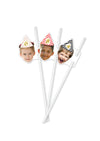 Personalised Face - Straw Topper - Pack of 18