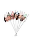 Personalised Face - Straw Topper - Pack of 18