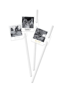  Personalised Polaroid - Straw Toppers - Pack of 20