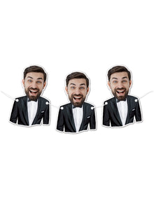  Personalised Classic Bridal - Tuxedo Face Bunting