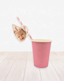  Personalised Fairy - Face Straw Topper - Pack of 18